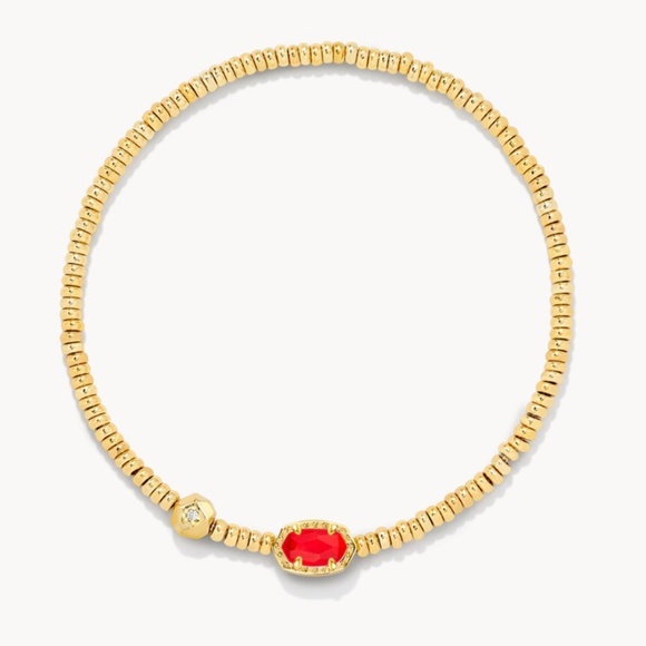 Kendra Scott Emilie Gold Stretch Bracelet Red Illusion - Picture 1 of 6